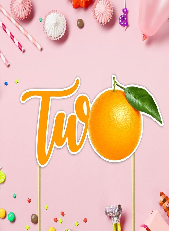 Seyal® Birthday Party Decoration - Orange Two Cake Topper - Image 3